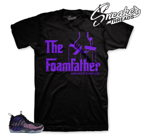 Foam eggplant tees match foamposite shoes.