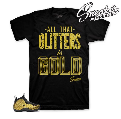 Fomaposite metallic gold shirts | Glitters sneaker threads tee.