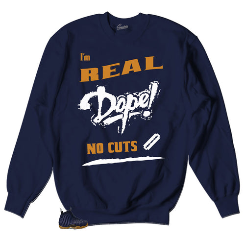 Crewneck sweater designed to match Foamposite midnight navy sneakers