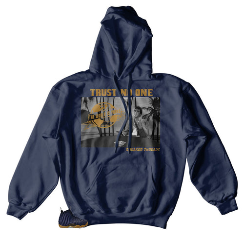 Foamposite midnight navy the sneaker match hoody made to match Foamposite midnight navy sneakers