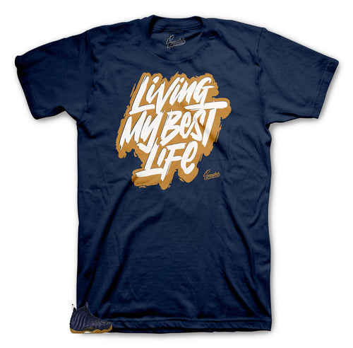 Sneaker Foamposite Midnight Navy Gum match shirt made to match Foamposite Midnight Navy