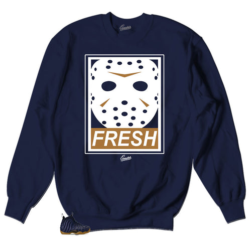 Crewneck sweater designed to match the Foamposite midnight navy sneakers