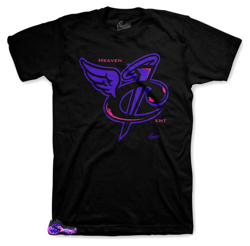 Tee collection designed to match the Foamposite camo purple shoes