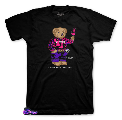 Foamposite purple camo collection has matching tees designed to match the camo foamposite sneakers
