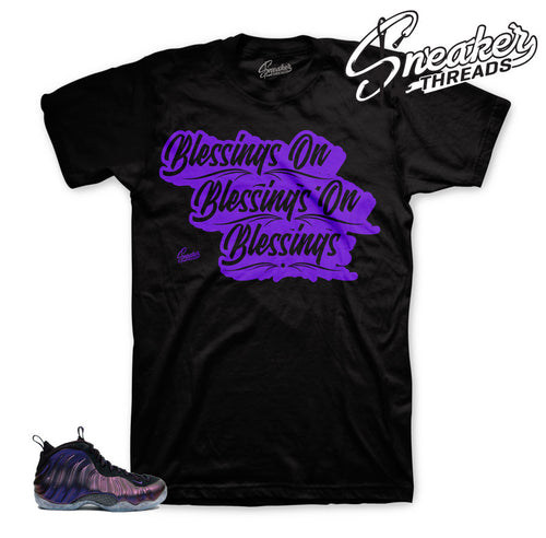 Foam eggplant tees match foamposite official clothing.