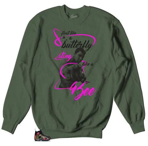 Crewneck sweaters designed to match Floral foamposite valentines sneaker collection