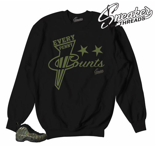 Legion green sweaters match foam sneakers.