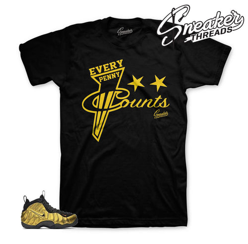 Shirts match fomaposite metallic gold foam sneaker tees.