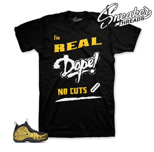 Fomaposite metallic gold tee and apparel | Sneaker matching tees.