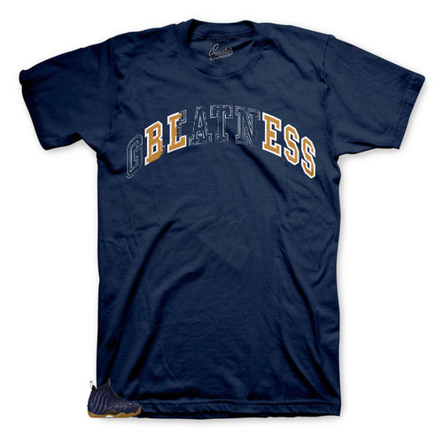 Tee shirts made to match exactly the Foamposite midnight navy sneakers