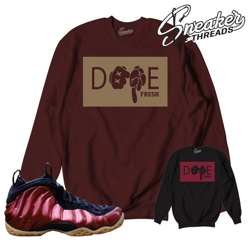 Foamposite night maroon sweaters match foams. Bobby fresh crew.