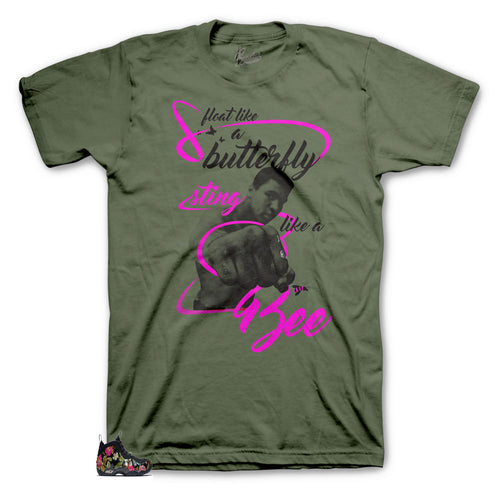 Floral foamposite valentine collection sneaker has a shirt to match the color way of the floral foamposite