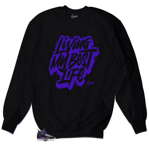 Foamposite Iridescent One Sneaker matching crewneck sweater collection