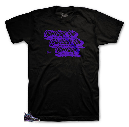 One Foamposite iridescent sneakers matchings tees made to match Foamposite iridescent shoe collection