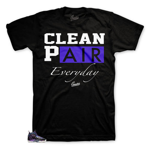 Black tee shirt collection made to match Foamposite iridescent sneaker collection.