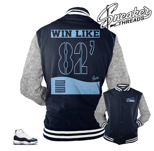 Jordan 11 win like 82 varsity jackets | official varsity jacket match.