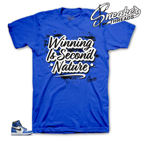 Jordan 1 game royal sneaker tees match shoes.