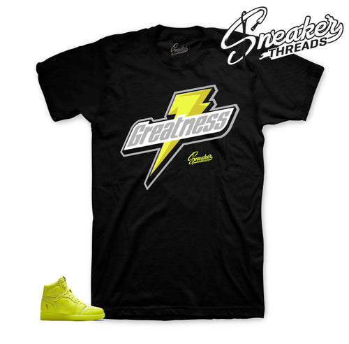 Jordan 1 cyber lemon lime tee shirts match retro 1 be like mike.
