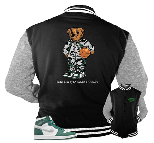 Retro 1 Gorge Green Ballin Bear Jacket