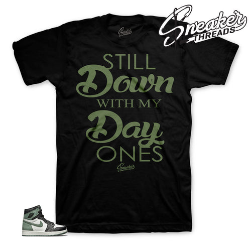 Green clay Jordan 1 tee shirts match best hand in game tee.