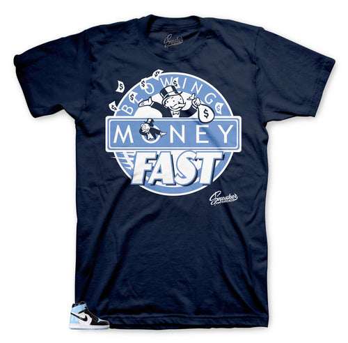 Patent UNC Jordan 1s match tee shirt collection designed to match Jordan 1s unc