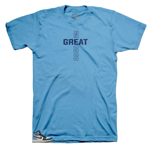 UNC Obsidian Jordan 1 UNC sneaker have matching t shirts designed to match perfectly