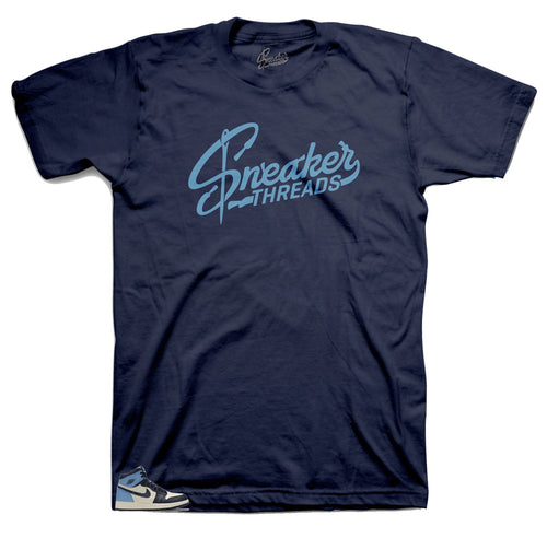 Jordan 1 UNC sneaker Obsidian collection has matching tee collection designed to match perfectly with the obsidian unc 1s