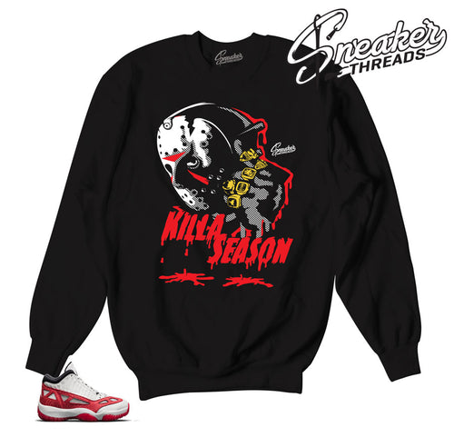 Sweaters match Jordan 11 IE fire red retro 11 sweatshirts.