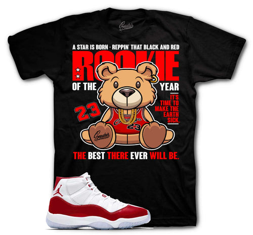 Jordan 11 Cherry University Red Sneaker tees