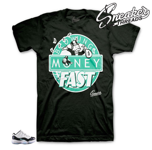 Emerald green retro 11 tees match retro 11 easter iridescent clothes.