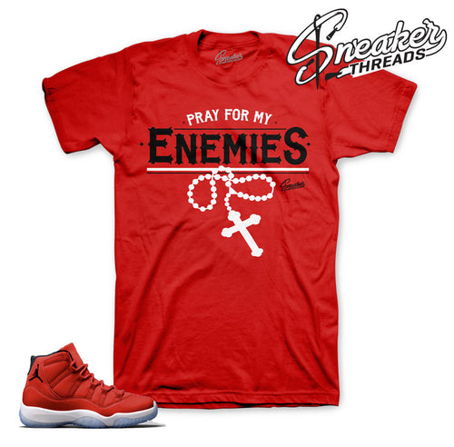 Jordan 11 gym red shirt match retro 11's gym red t shirt.