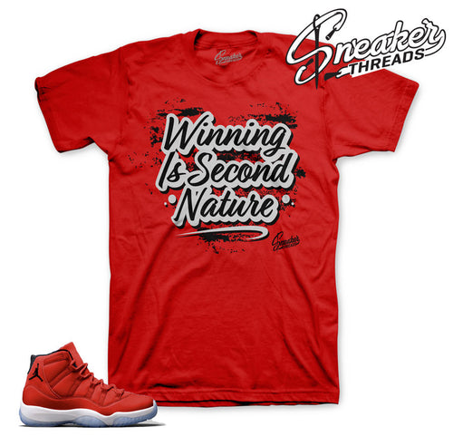 Jordan 11 gym red official matching t shirts and clothing.