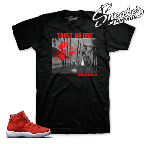 Jordan 11 chicago gym red shirt match retro 11's gym red.
