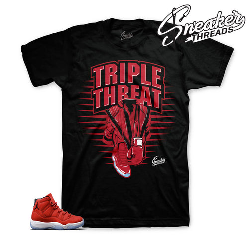 Jordan 11 gym red official matching shirts for chicago 11.