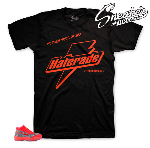 Jordan 11 flash crimson sneaker tees match retro 11 crimson shoes.