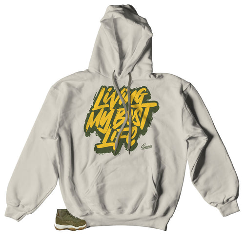 Jordan 11 olive lux sneaker hoodies match retro 11 olive lux match hoodies