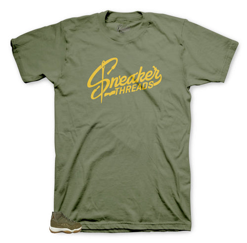 retro 11 olive lux tees matching sneakers | Jordan 11 olive lux sneakers matching tees 