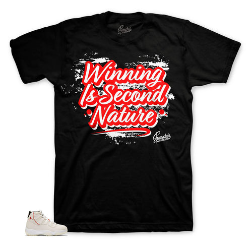 Jordan 11 platinum tint sneaker tees match retro 11 shoes.