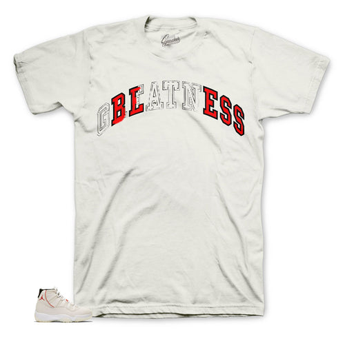 Jordan 11 platinum tint sneaker tees match retro 11 shoes.