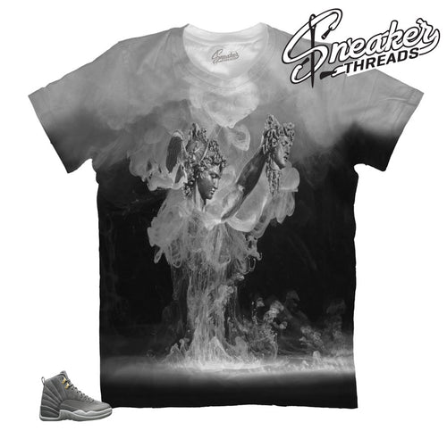 Jordan 12 dark grey shirt match shoes | Medusa shirt.