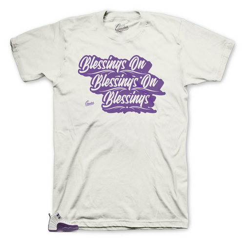 Jordan 12 desert sand sneaker matching shirts  pro purple 12s sneaker shirts 