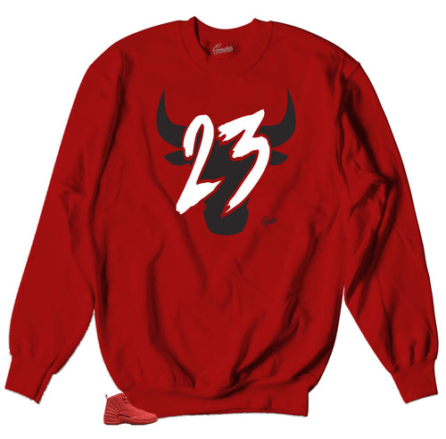 Jordan 12 retro gym red sneaker matching red sweater | Retro gym red Jordan 12 sweater match sneakers |