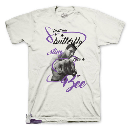 Jordan 12 desert sand sneaker matching shirts  pro purple 12s shirts sneakers