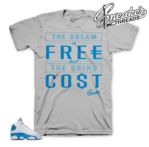 Tees match Jordan 13 blue italy shoes. Official sneaker tees.