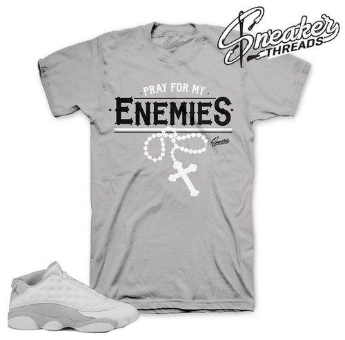 Pure money Jordan 13 shirts match retro 13's platinum.