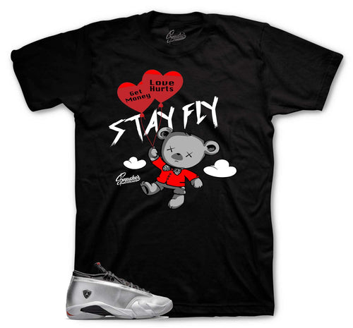 Retro 14 Metallic Silver Money Over Love Shirt