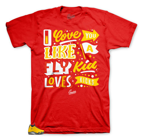 Jordan 14 ferrari collect has matching t shirts custom made to match the Jordan 14 reverse ferrari sneakers
