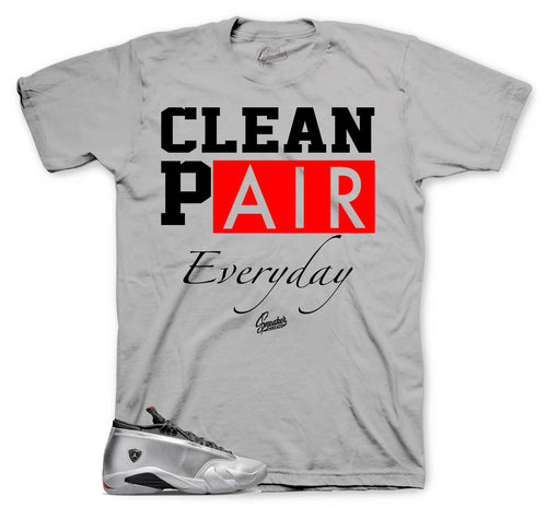 Retro 14 Metallic Silver Clean Pair Shirt