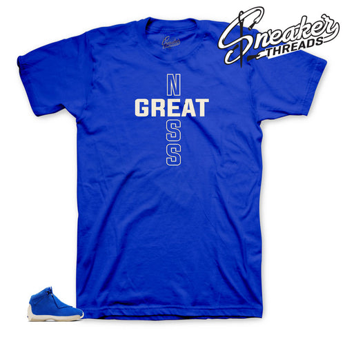 Jordan 18 Blue Suede Greatness cross Shirt