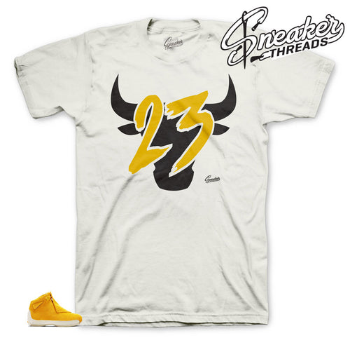 Jordan 18 Yellow Suede Toro shirt